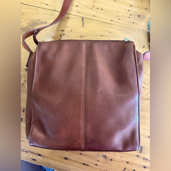 Vintage Fossil Victoria Top Zip Cognac ZB8273 Single Strap Purse - Picture 5 of 11